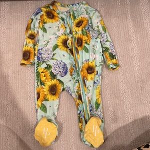 Posh Peanut Sunflower footie size Newborn